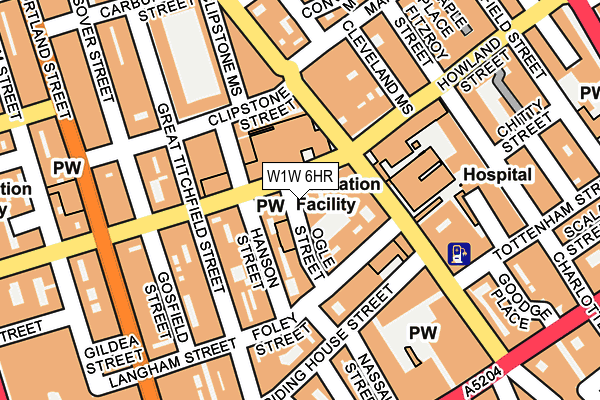 W1W 6HR map - OS OpenMap – Local (Ordnance Survey)