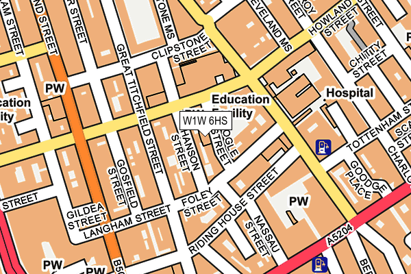 W1W 6HS map - OS OpenMap – Local (Ordnance Survey)