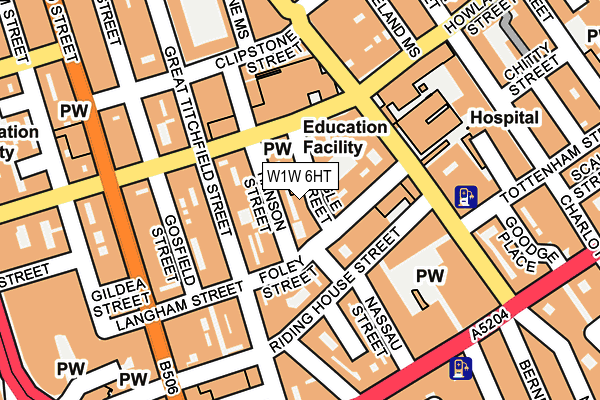 W1W 6HT map - OS OpenMap – Local (Ordnance Survey)