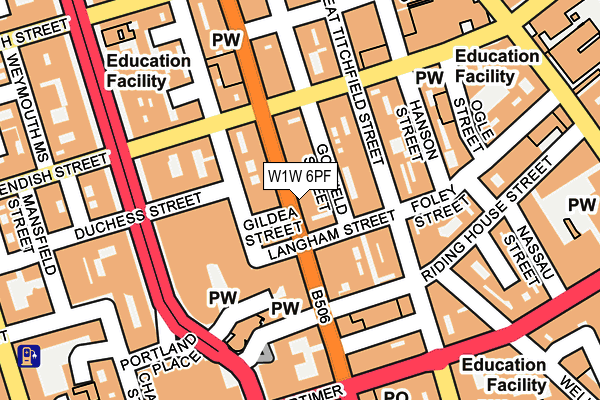 W1W 6PF map - OS OpenMap – Local (Ordnance Survey)