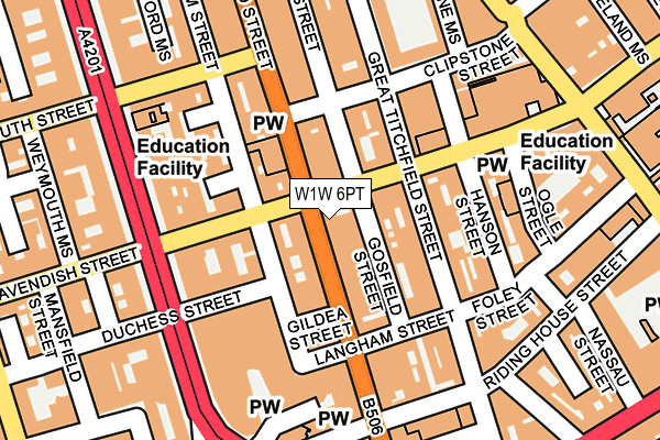 W1W 6PT map - OS OpenMap – Local (Ordnance Survey)