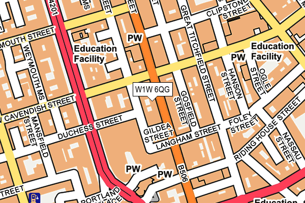 W1W 6QG map - OS OpenMap – Local (Ordnance Survey)