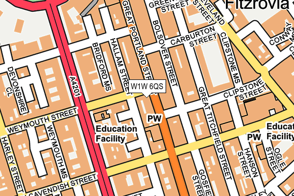 W1W 6QS map - OS OpenMap – Local (Ordnance Survey)
