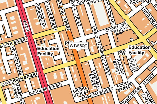 W1W 6QT map - OS OpenMap – Local (Ordnance Survey)