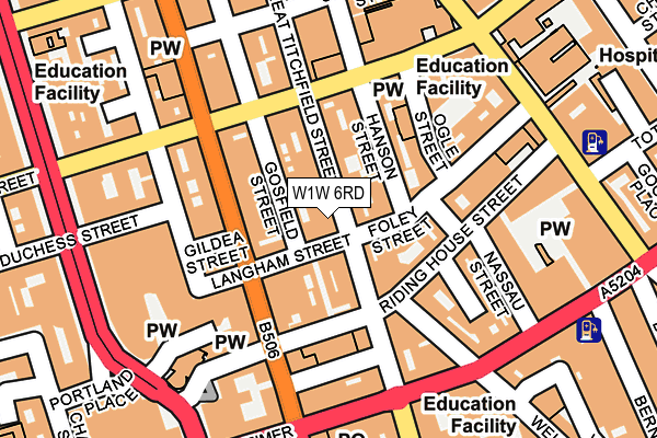 W1W 6RD map - OS OpenMap – Local (Ordnance Survey)