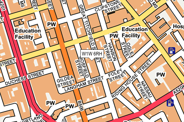 W1W 6RH map - OS OpenMap – Local (Ordnance Survey)