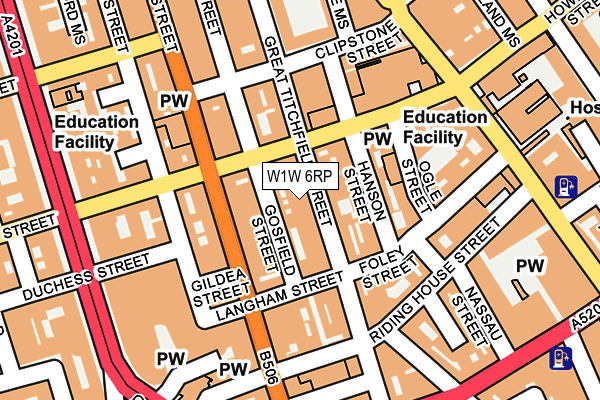 W1W 6RP map - OS OpenMap – Local (Ordnance Survey)