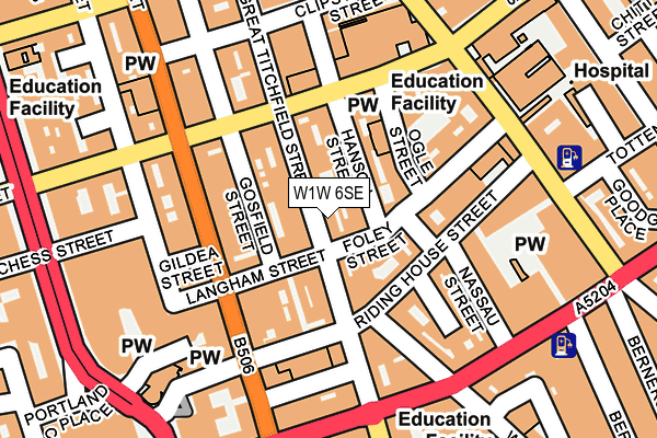 W1W 6SE map - OS OpenMap – Local (Ordnance Survey)