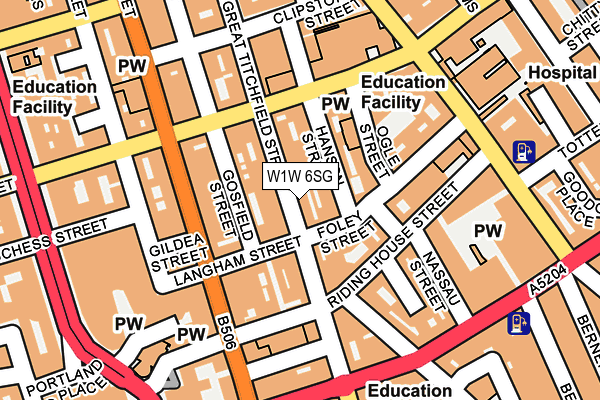 W1W 6SG map - OS OpenMap – Local (Ordnance Survey)