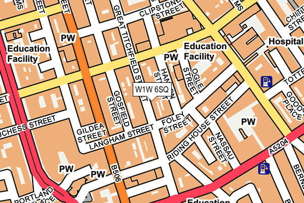 W1W 6SQ map - OS OpenMap – Local (Ordnance Survey)