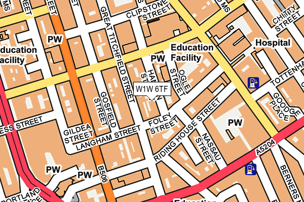 W1W 6TF map - OS OpenMap – Local (Ordnance Survey)