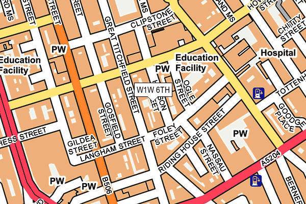 W1W 6TH map - OS OpenMap – Local (Ordnance Survey)