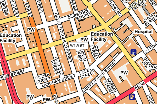 W1W 6TL map - OS OpenMap – Local (Ordnance Survey)