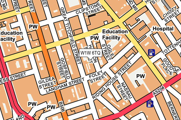 W1W 6TQ map - OS OpenMap – Local (Ordnance Survey)