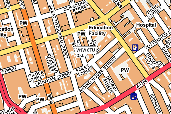 W1W 6TU map - OS OpenMap – Local (Ordnance Survey)