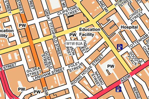 W1W 6UA map - OS OpenMap – Local (Ordnance Survey)