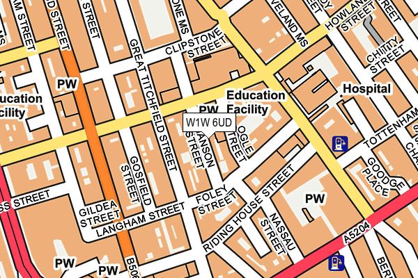 W1W 6UD map - OS OpenMap – Local (Ordnance Survey)