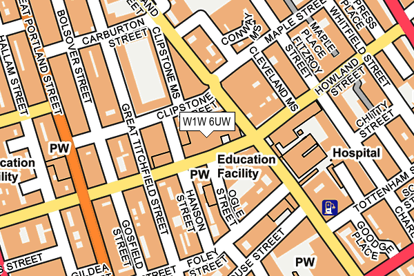W1W 6UW map - OS OpenMap – Local (Ordnance Survey)