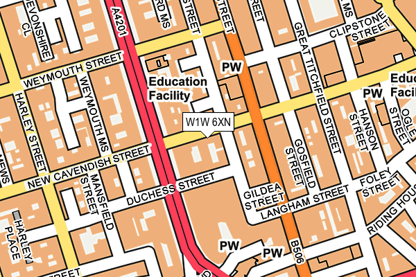 W1W 6XN map - OS OpenMap – Local (Ordnance Survey)