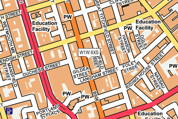 W1W 6XS map - OS OpenMap – Local (Ordnance Survey)