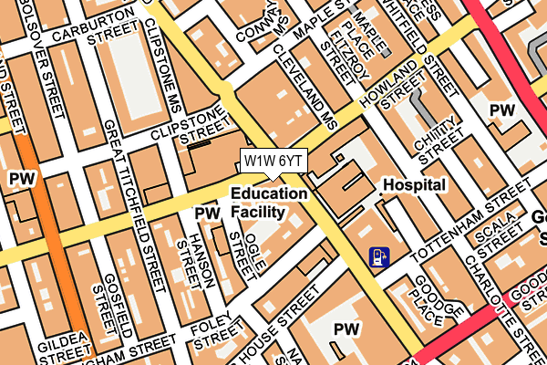 W1W 6YT map - OS OpenMap – Local (Ordnance Survey)