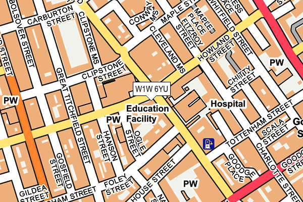 W1W 6YU map - OS OpenMap – Local (Ordnance Survey)