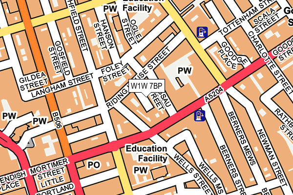 W1W 7BP map - OS OpenMap – Local (Ordnance Survey)