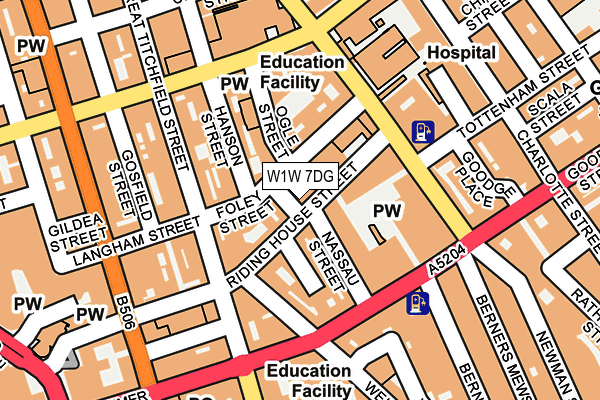 W1W 7DG map - OS OpenMap – Local (Ordnance Survey)