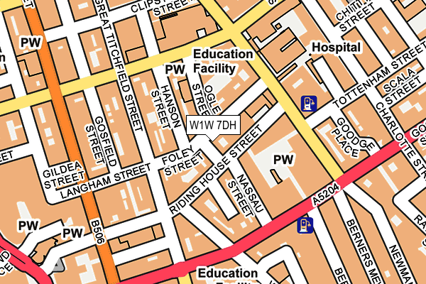 W1W 7DH map - OS OpenMap – Local (Ordnance Survey)