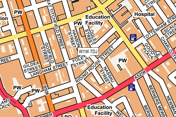 W1W 7DJ map - OS OpenMap – Local (Ordnance Survey)