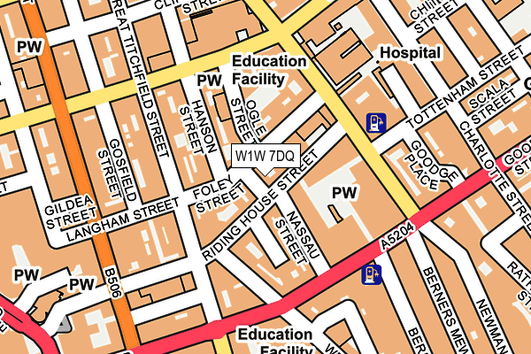 W1W 7DQ map - OS OpenMap – Local (Ordnance Survey)