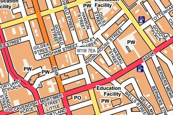 W1W 7EA map - OS OpenMap – Local (Ordnance Survey)