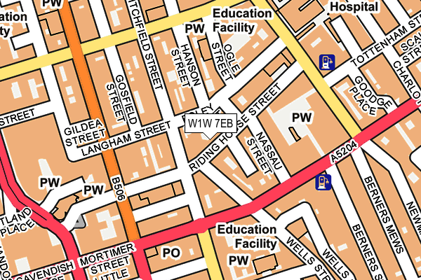 W1W 7EB map - OS OpenMap – Local (Ordnance Survey)