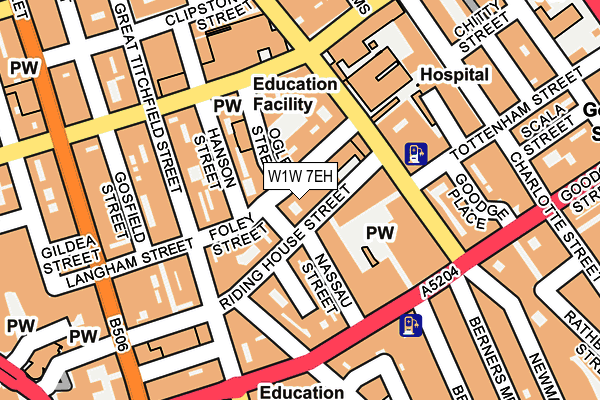 W1W 7EH map - OS OpenMap – Local (Ordnance Survey)