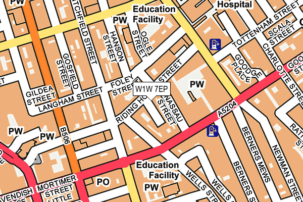 W1W 7EP map - OS OpenMap – Local (Ordnance Survey)