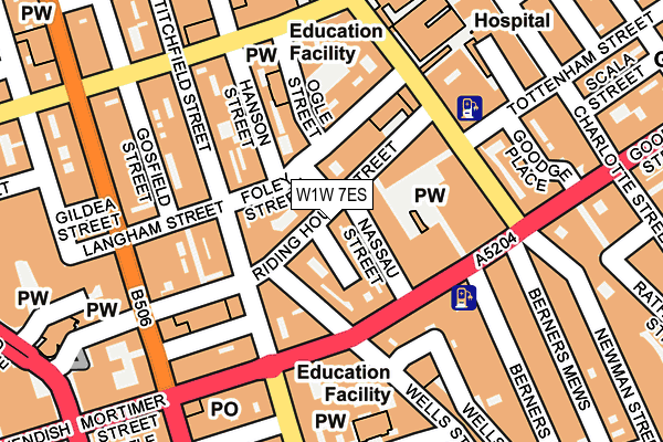 W1W 7ES map - OS OpenMap – Local (Ordnance Survey)