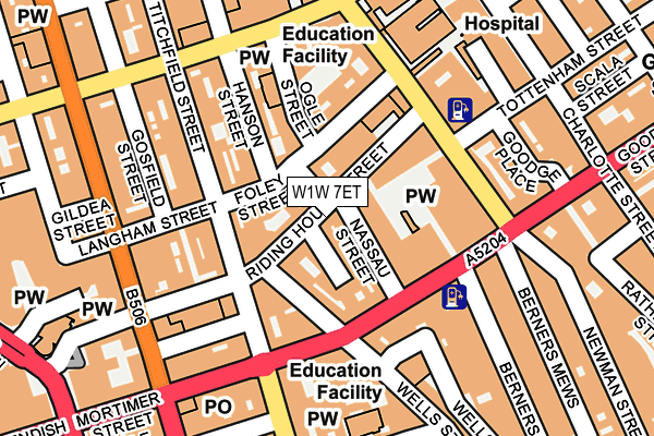 W1W 7ET map - OS OpenMap – Local (Ordnance Survey)