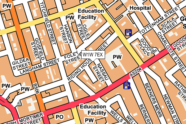 W1W 7EX map - OS OpenMap – Local (Ordnance Survey)