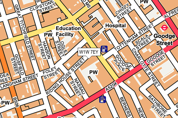 W1W 7EY map - OS OpenMap – Local (Ordnance Survey)