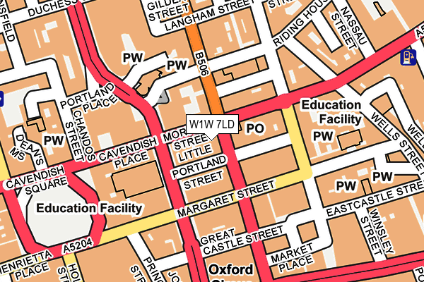 W1W 7LD map - OS OpenMap – Local (Ordnance Survey)