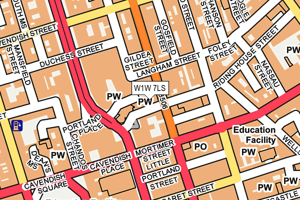 W1W 7LS map - OS OpenMap – Local (Ordnance Survey)