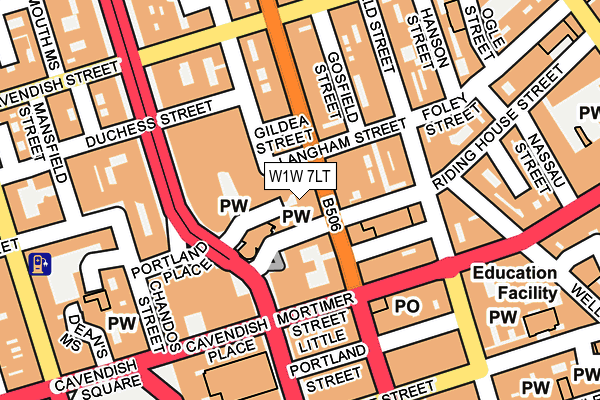 W1W 7LT map - OS OpenMap – Local (Ordnance Survey)
