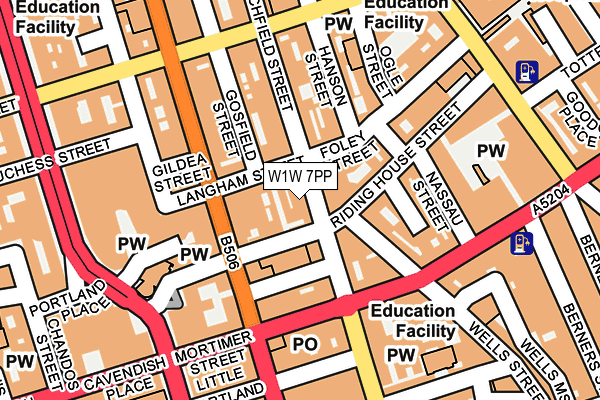 W1W 7PP map - OS OpenMap – Local (Ordnance Survey)