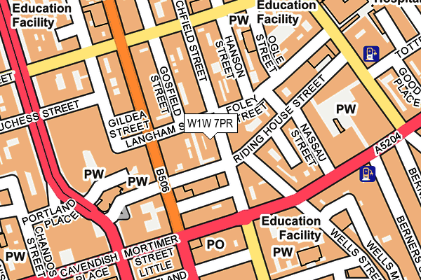W1W 7PR map - OS OpenMap – Local (Ordnance Survey)