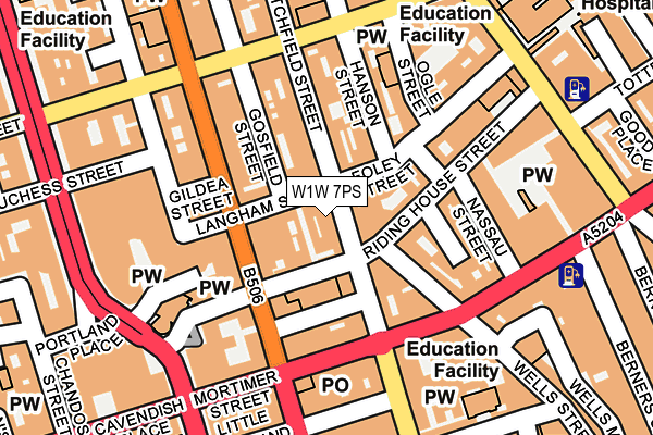 W1W 7PS map - OS OpenMap – Local (Ordnance Survey)