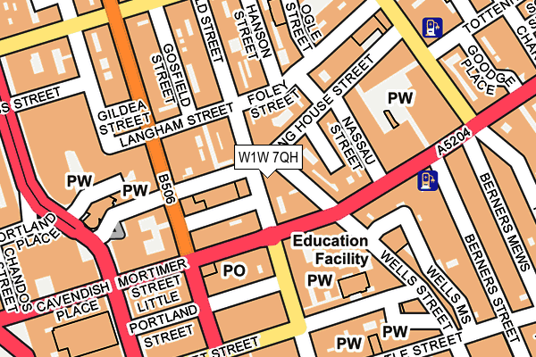 W1W 7QH map - OS OpenMap – Local (Ordnance Survey)