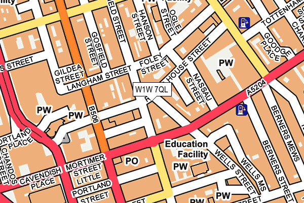 W1W 7QL map - OS OpenMap – Local (Ordnance Survey)