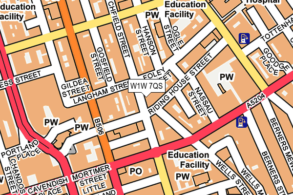 W1W 7QS map - OS OpenMap – Local (Ordnance Survey)