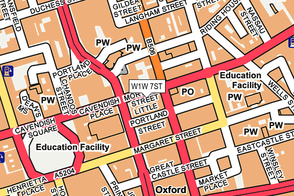 W1W 7ST map - OS OpenMap – Local (Ordnance Survey)