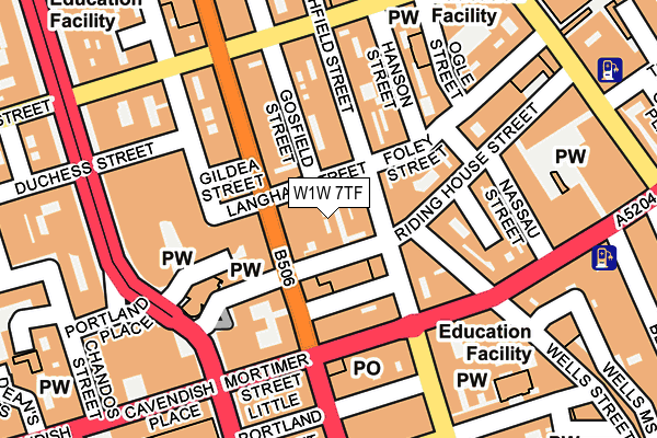 W1W 7TF map - OS OpenMap – Local (Ordnance Survey)